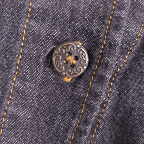 Vtg Denim Jean Jacket W/Satin Embroidered SZ 2x Geisha Boho Rockability Japanese - Picture 8 of 11